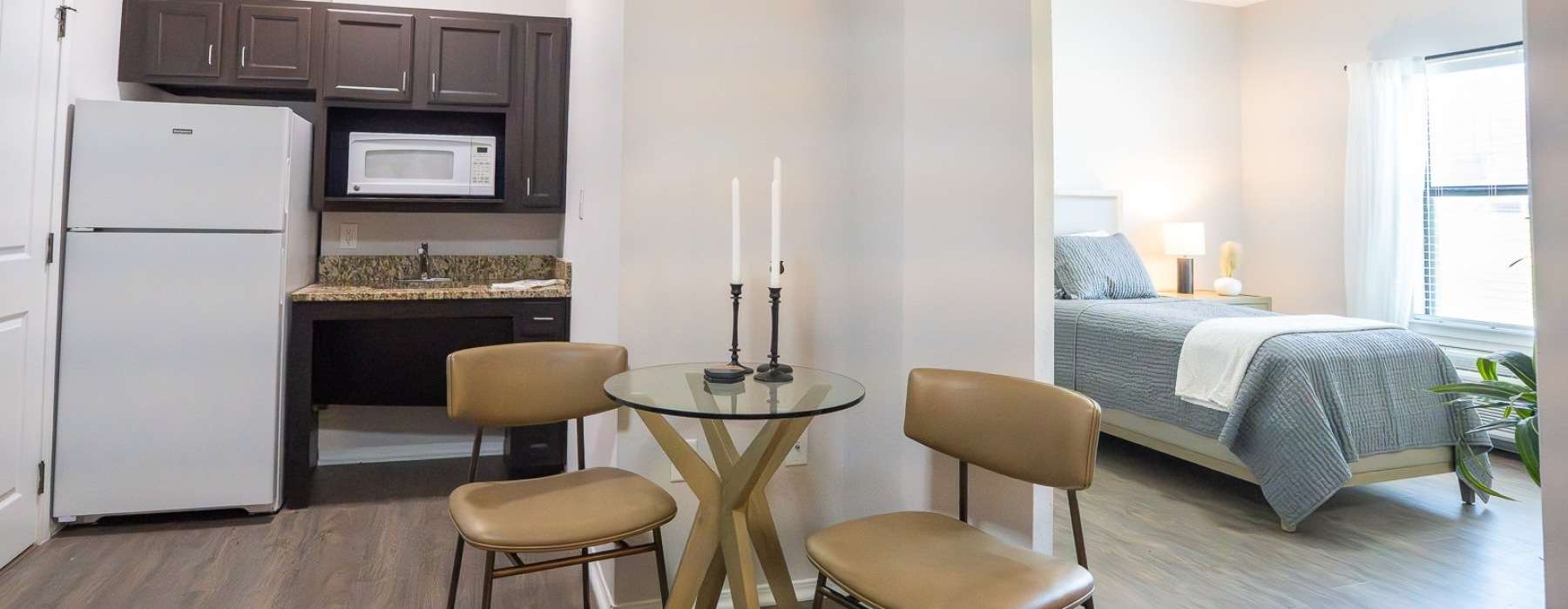 kitchen with bedroom